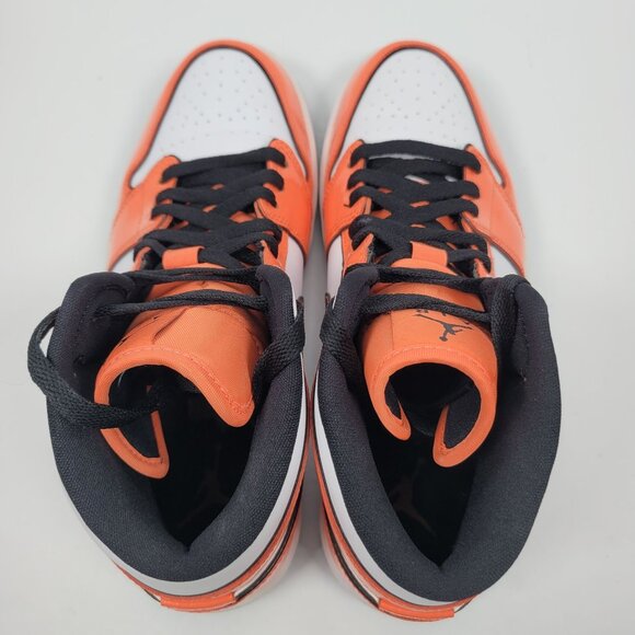 Air Jordan 1 Mid SE Men's Turf Orange/Black White Sneakers DD6834-802 US Sz 8.5 - Picture 7 of 10